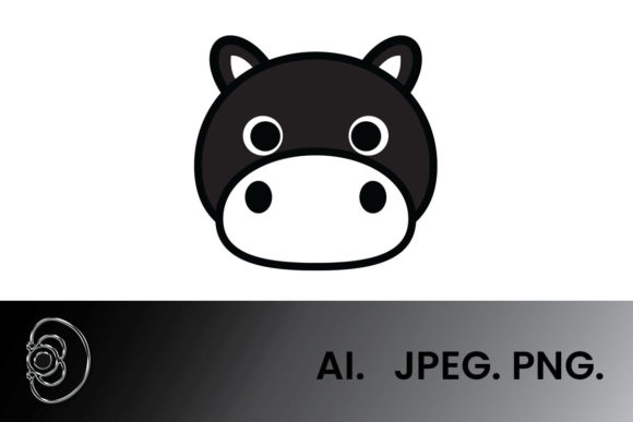 Download Black and White Cute Hippo Illustration - Hippo Collection