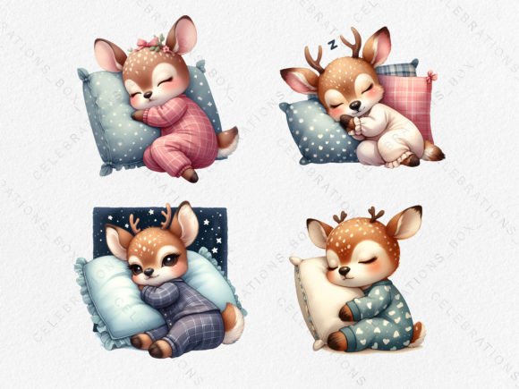 Download Watercolor Sleeping Deer PNG Clipart - Watercolor Collection