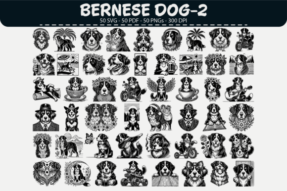 Download Bernese Dog Vector Clipart – 50 Designs - Dog Collection