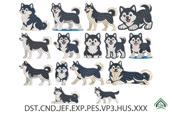 Download Siberian Husky Dog Embroidery Designs - Dog Collection