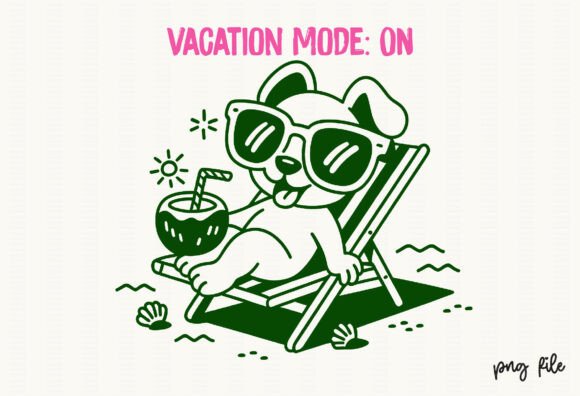 Download Cute Dog Vacation Mode Graphic Tee Png - Dog Collection