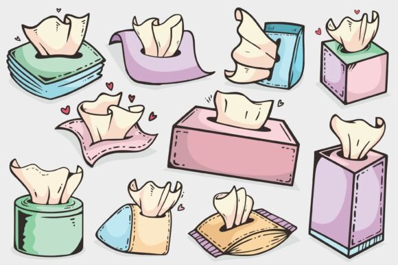Download Cute Tissue Box Cartoon Vector Set - Cartoon vector Collection