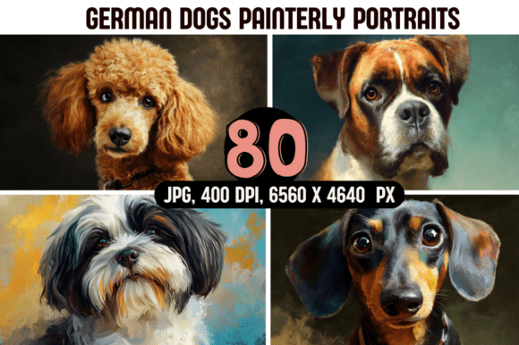 Download German Dogs Painterly Portraits - Dog Collection