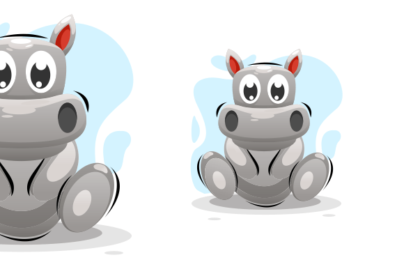 Download Cute Hippo Illustration Design - Hippo Collection