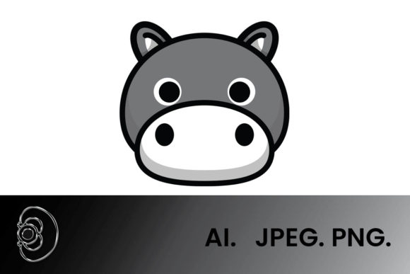 Download Grayscale Cute Hippo Illustration - Hippo Collection