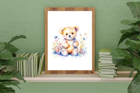 Download Watercolor Cute Baby Teddy Bear Graphic - Watercolor Collection