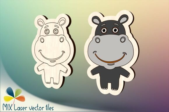 Download Cartoon Hippo Laser Cut File SVG - Hippo Collection