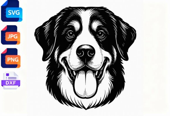 Download Bernese Mountain Dog Head SVG Design - Dog Collection