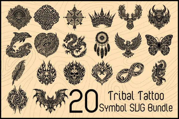Download Tribal Tattoo Symbol SVG Bundle - Premium Resources