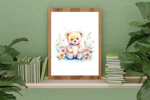 Download Watercolor Cute Baby Teddy Bear Graphic - Watercolor Collection