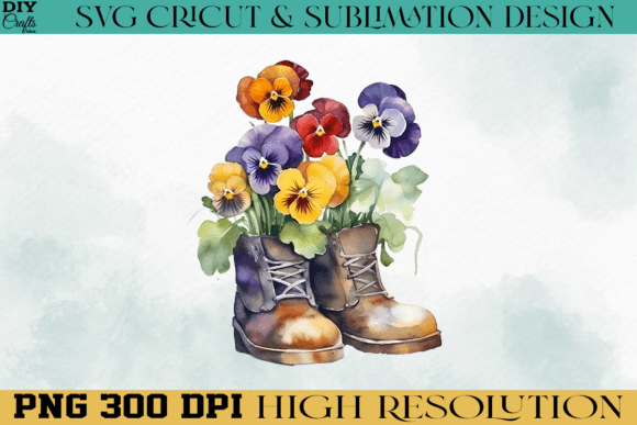Download Beautiful Flowers Shoes PNG Watercolor - Watercolor Collection