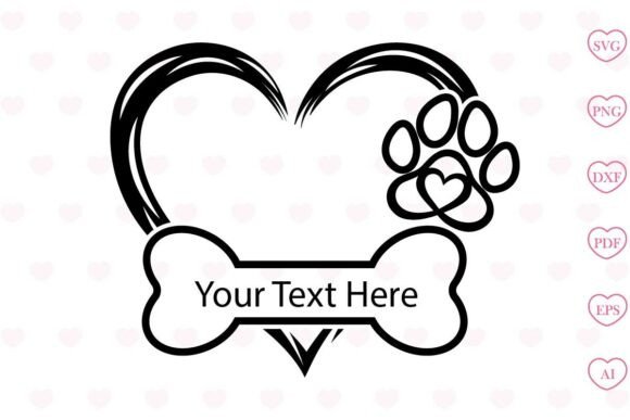Download Dog Paw with Heart, Dog Svg Monogram - Dog Collection