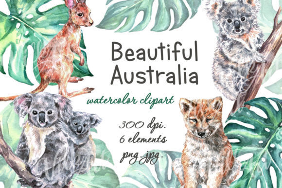 Download Beautiful Australia Watercolor Clipart - Watercolor Collection