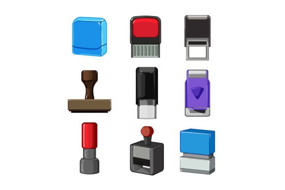 Download Stamp Handle Set Cartoon Vector - Cartoon vector Collection