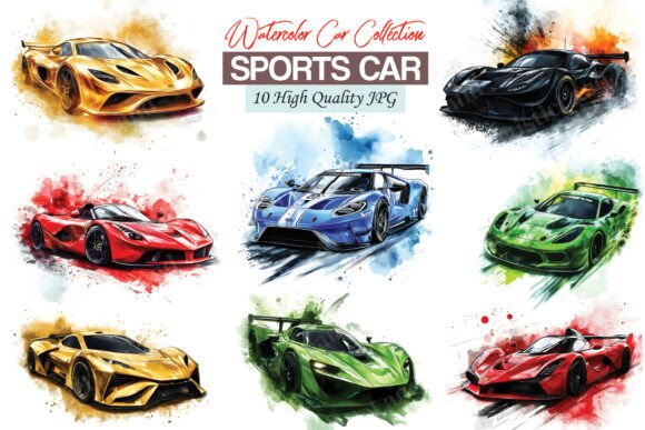 Download Watercolor Sports Racing Car Clipart - Watercolor Collection
