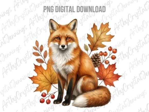 Download Watercolor Autumn Fox Wildlife PNG - Watercolor Collection