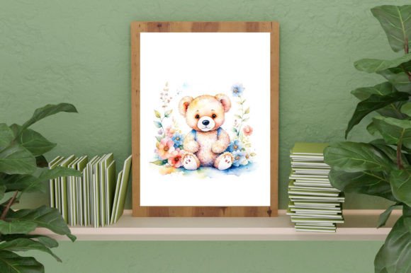 Download Watercolor Cute Baby Teddy Bear Graphic - Watercolor Collection