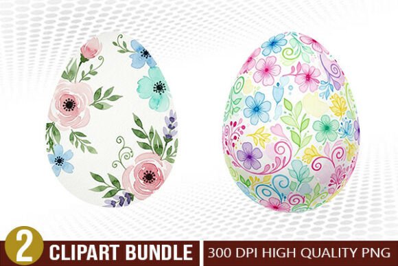 Download Watercolor Floral Easter Egg PNG Set - Watercolor Collection