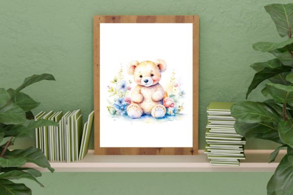 Download Watercolor Cute Baby Teddy Bear Graphic - Watercolor Collection