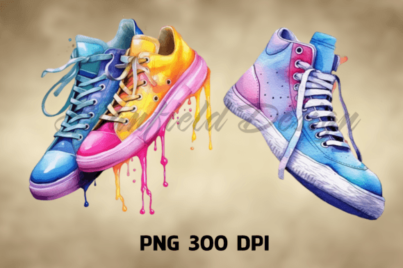 Download Watercolor Shoes Dripping Png, Shoes PNG - Watercolor Collection