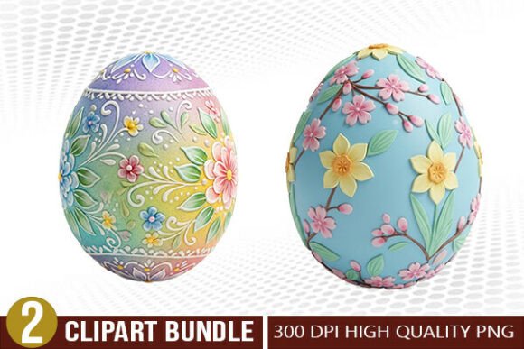 Download Watercolor Floral Easter Egg PNG Set - Watercolor Collection