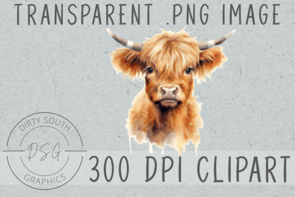 Download Watercolor Baby Highland Cow Calf - Watercolor Collection