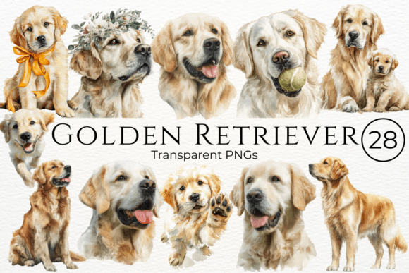Download Golden Retriever Dog Watercolor Clipart - Dog Collection