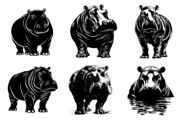 Download Hippo Vector Silhouette - Hippo Collection
