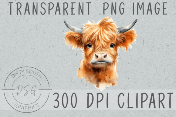 Download Watercolor Baby Highland Cow Calf - Watercolor Collection